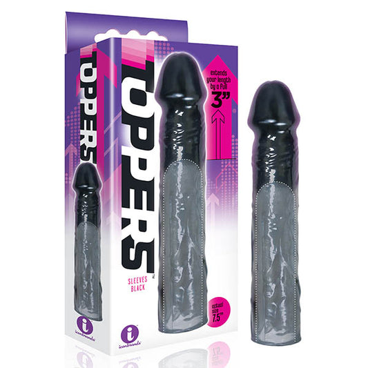 The 9's Toppers Black 7.6 Cm (3'') Penis Extension Sleeve