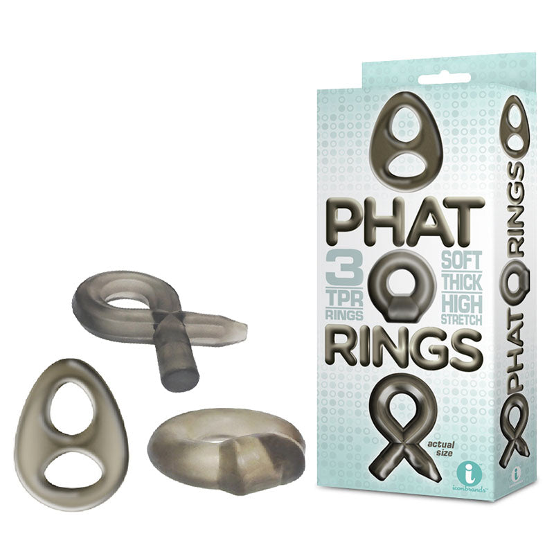 The 9's Phat Rings Smoke Cock Rings Set Of 3