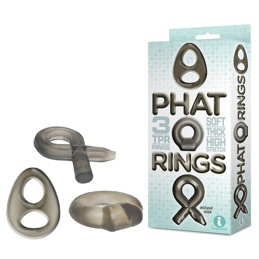 The 9's Phat Rings Smoke Cock Rings Set Of 3