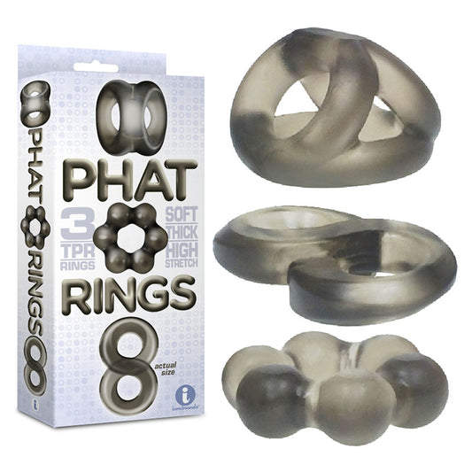 The 9's Phat Rings Smoke Cock Rings Set Of 3