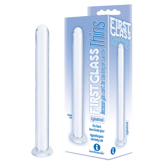 The 9's First Glass Thins, Cylindrical Clear Glass 17.8 Cm Dildo