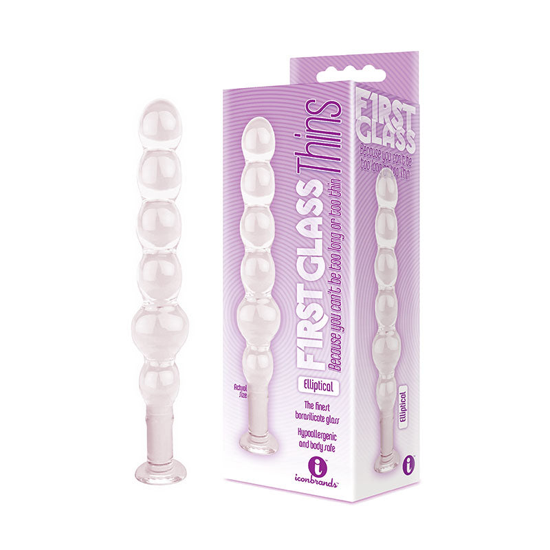 The 9's Glass First Thins, Elliptical Clear Glass 17.8 Cm Anal Beads