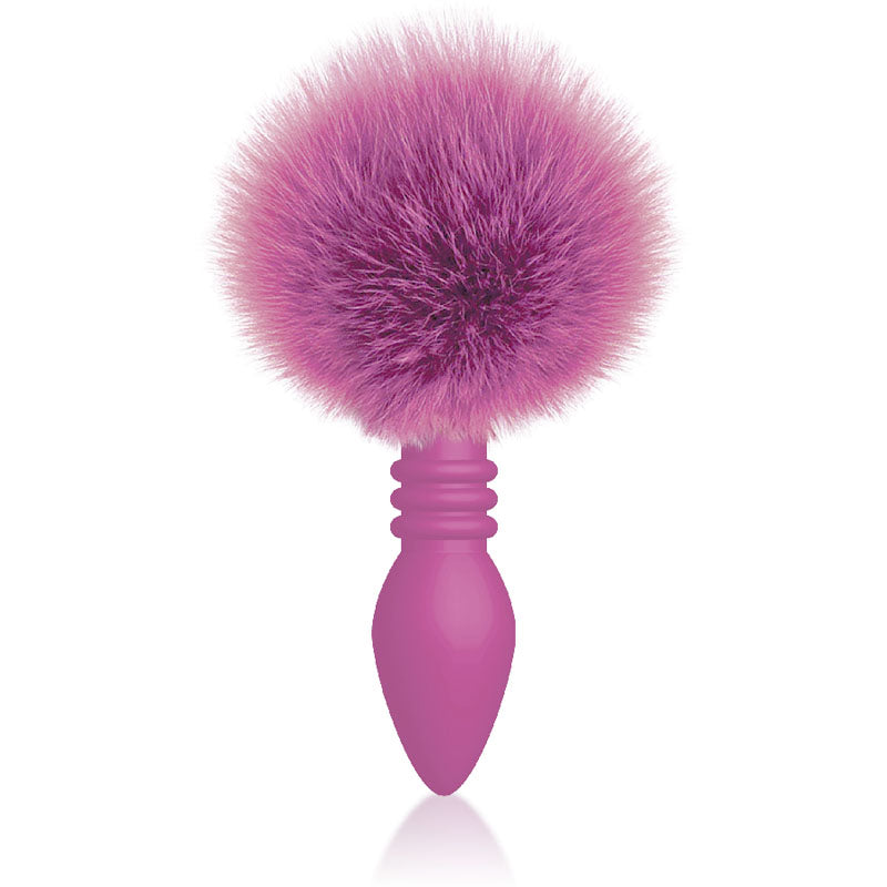 The 9's Cottontails, Ribbed Pink Pink Butt Plug With Bunny Tail
