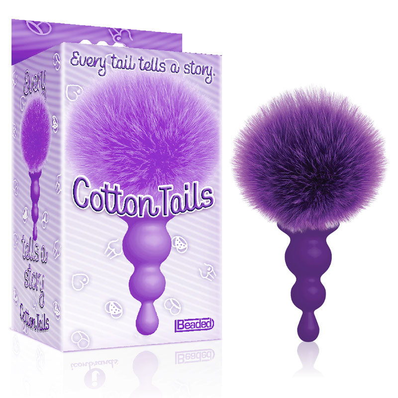 The 9's Cottontails, Beaded, Purple Purple Butt Plug With Bunny Tail