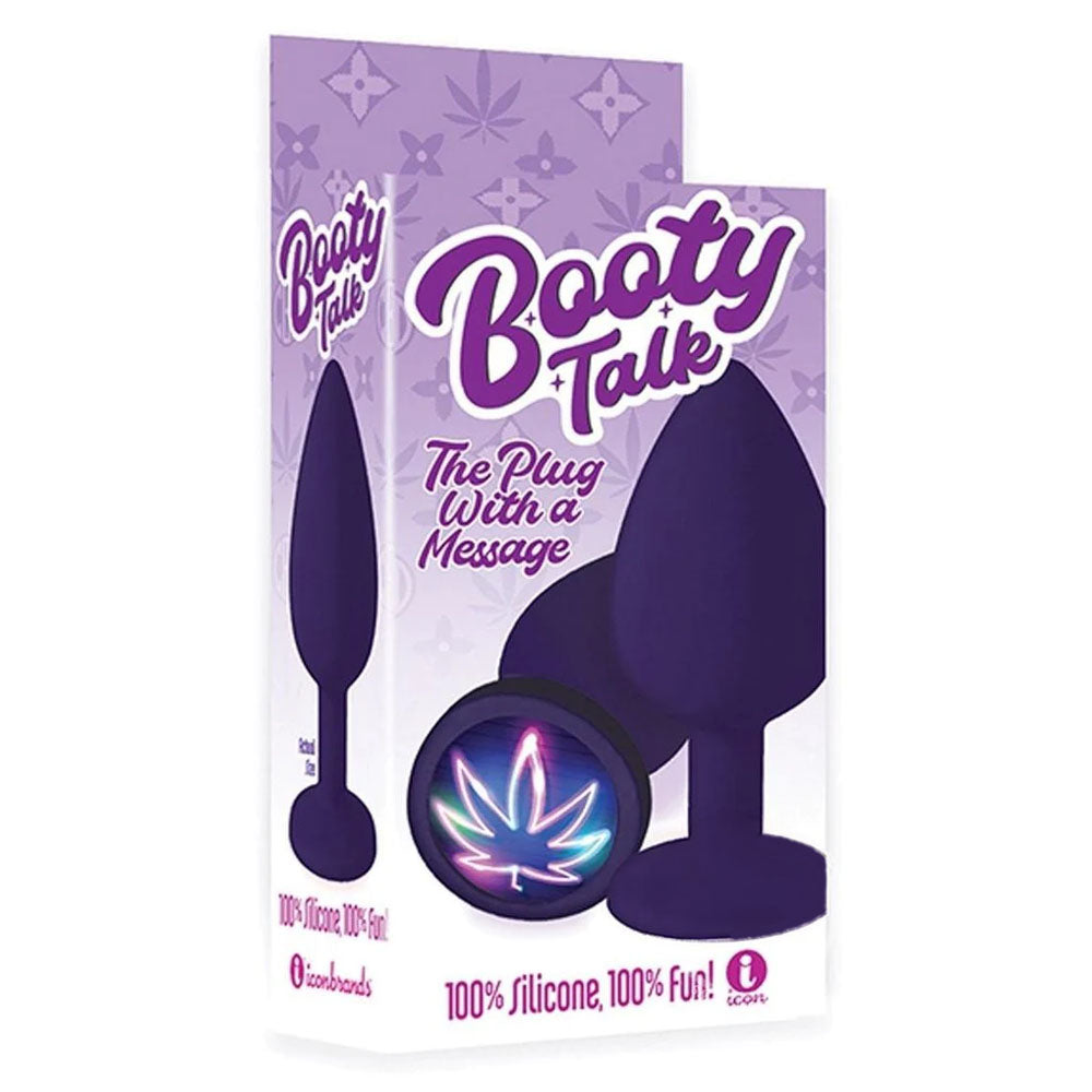 The 9's Booty Talk Neon Leaf Purple Butt Plug