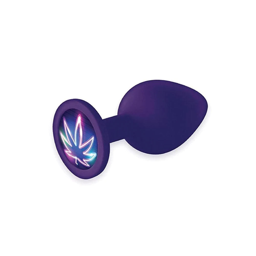 The 9's Booty Talk Neon Leaf Purple Butt Plug