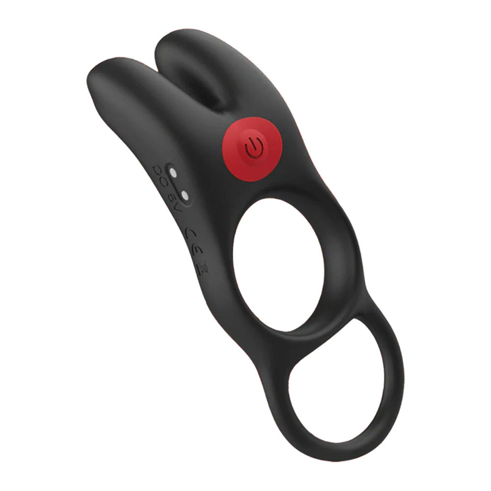 Red Dot Rings V1 Black Usb Rechargeable Vibrating Cock Ring With Remote