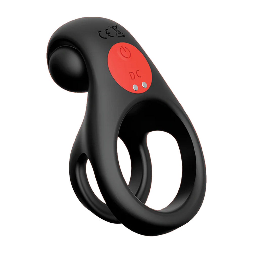 Red Dot Rings V2 Black Usb Rechargeable Vibrating Cock & Ball Ring With Remote