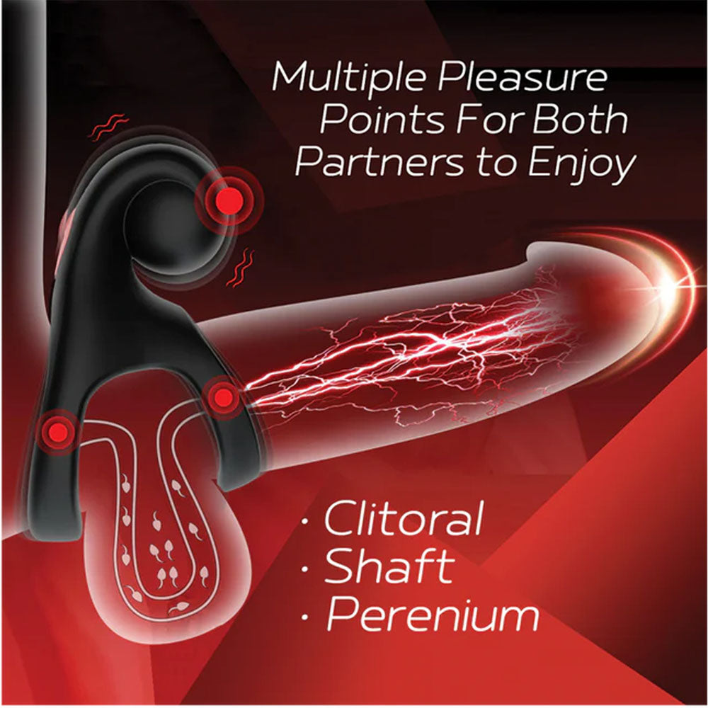 Red Dot Rings V2 Black Usb Rechargeable Vibrating Cock & Ball Ring With Remote