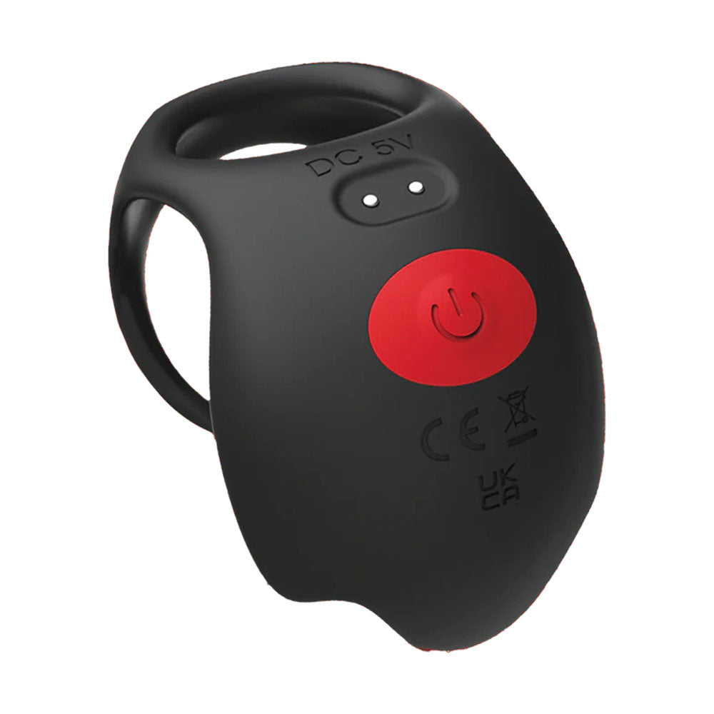 Red Dot Rings V3 Black Usb Rechargeable Vibrating Cock & Ball Ring With Remote