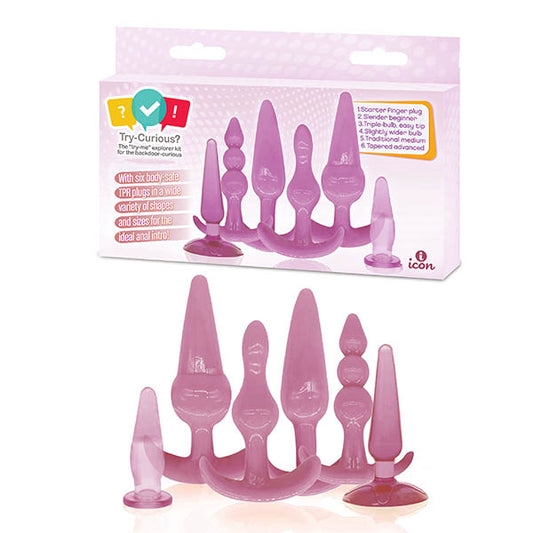 Try Curious Anal Plug Kit Pink Anal Kit Set Of 6