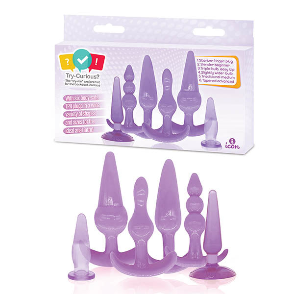 Try Curious Anal Plug Kit Purple Anal Kit Set Of 6