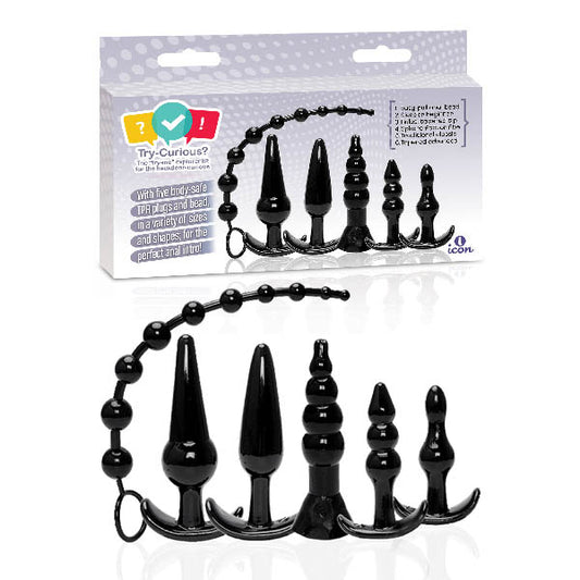 Try Curious Anal Plug Kit Black Anal Kit Set Of 6