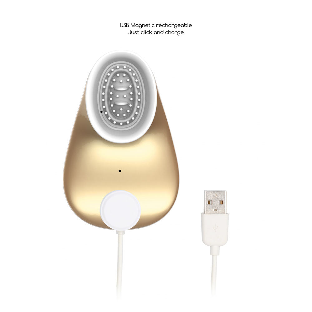 Twitch 1 Gold Gold Usb Rechargeable Suction Vibrator