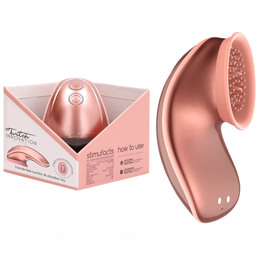 Twitch 1 Rose Gold Rose Gold Usb Rechargeable Suction Vibrator