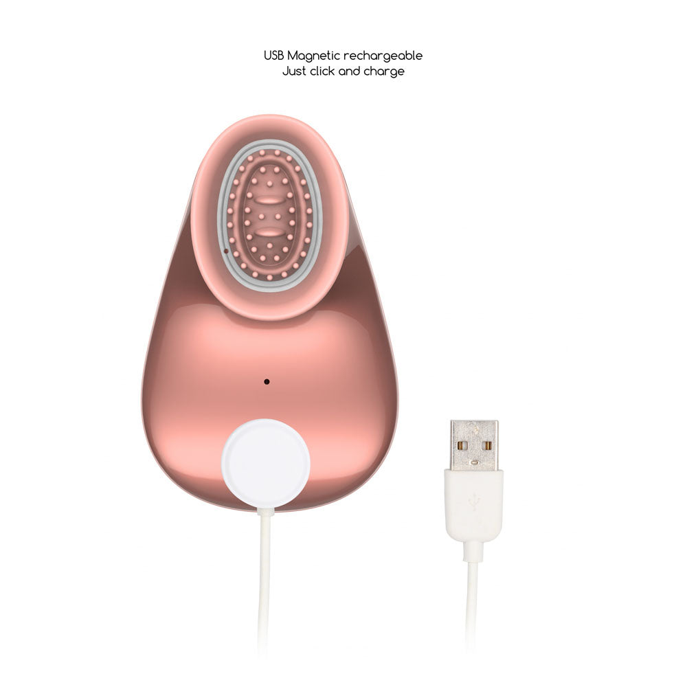 Twitch 1 Rose Gold Rose Gold Usb Rechargeable Suction Vibrator