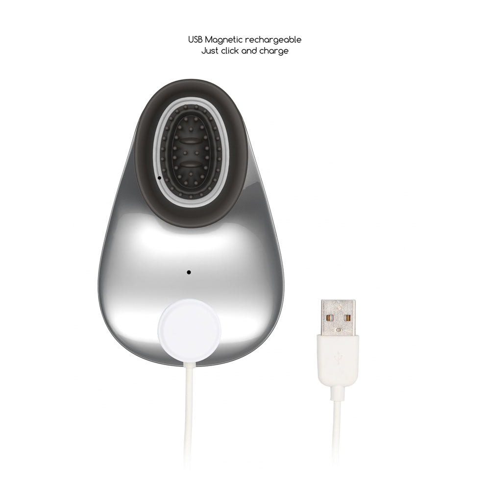 Twitch 1 Silver Silver Usb Rechargeable Suction Vibrator