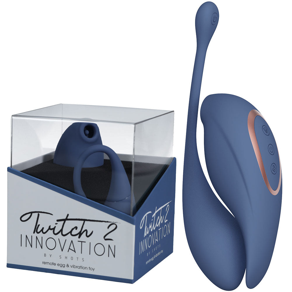 Twitch 2 Blue Blue Us Rechargeable Suction Vibrator With Remote Vibrating Egg