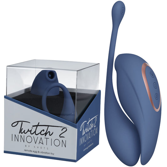 Twitch 2 Blue Blue Us Rechargeable Suction Vibrator With Remote Vibrating Egg