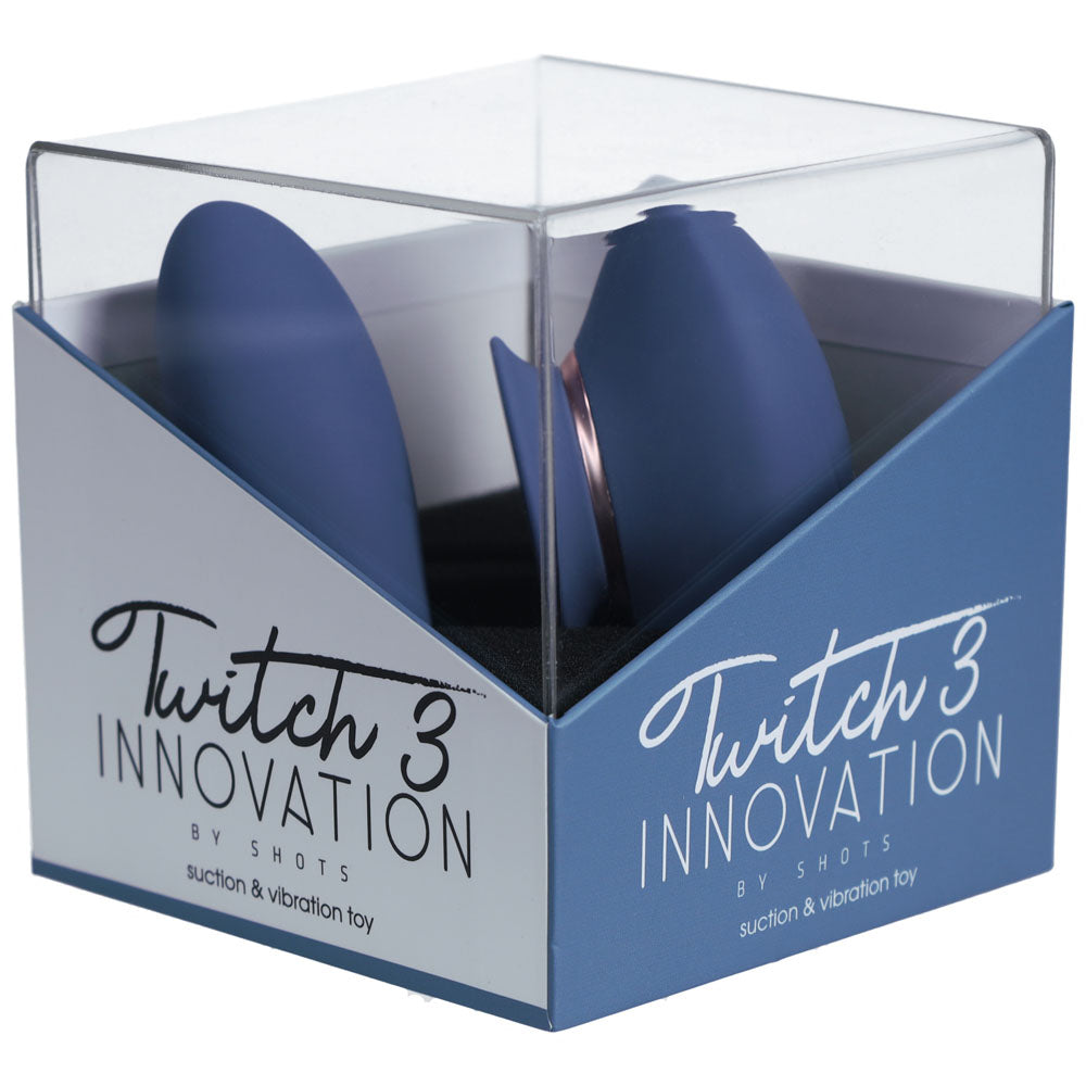 Twitch 3 Blue/Grey Blue/Grey Usb Rechargeable Suction Vibrator