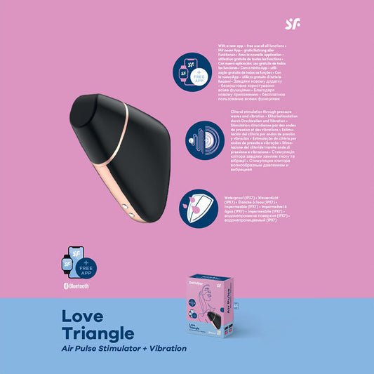 Satisfyer Love Triangle App Contolled Touch Free Usb Rechargeable Clitoral Stimulator With Vibration