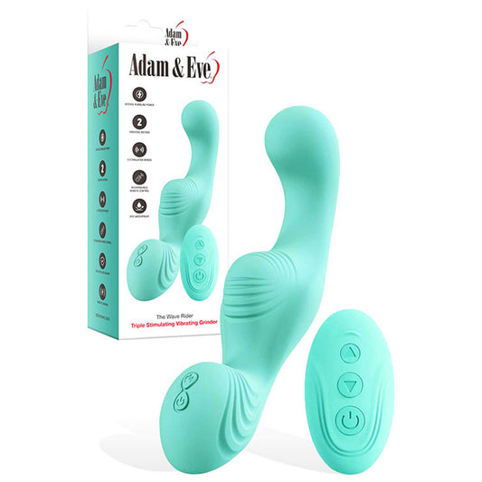 Adam & Eve The Wave Rider Teal Usb Rechargeable Triple Stimulating Grinder Pad With Remote Control