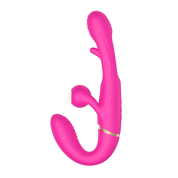 Adam & Eve Orgaz Ohh Matic Pink 23.5 Cm Usb Rechargeable Strapless Strap On With Remote