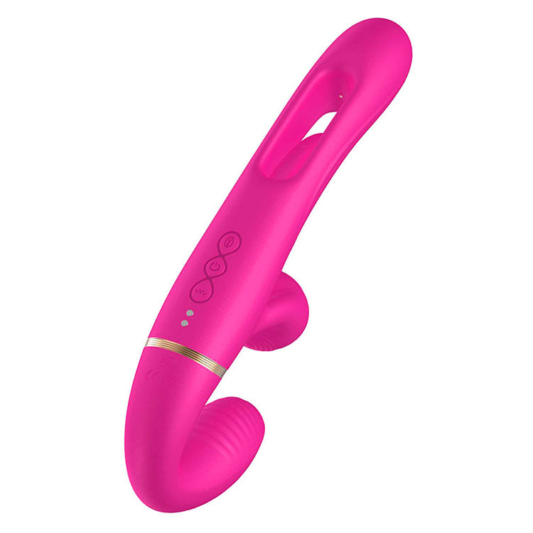 Adam & Eve Orgaz Ohh Matic Pink 23.5 Cm Usb Rechargeable Strapless Strap On With Remote
