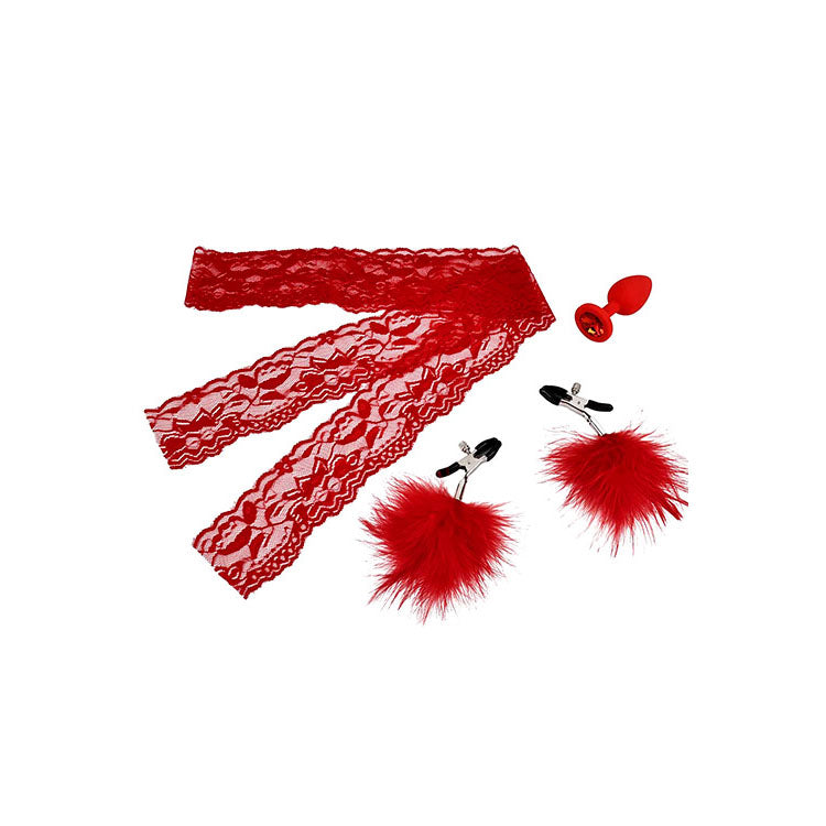 Adam & Eve Deluxe Red Hot Sex Kit Couples Kit 13 Piece Set