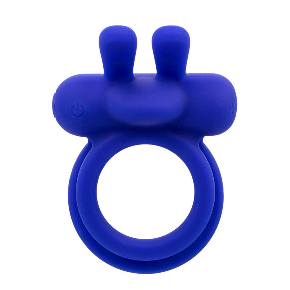 Adam & Eve Rockin Rabbit 2.0 Blue Usb Rechargeable Vibrating Cock Ring With Wireless Remote