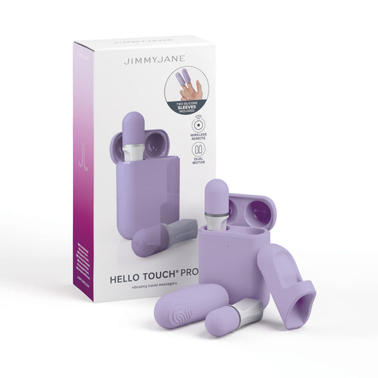 Jimmy Jane Hello Touch Pro Purple Vibrating Finger Stimulators With Charging Pod