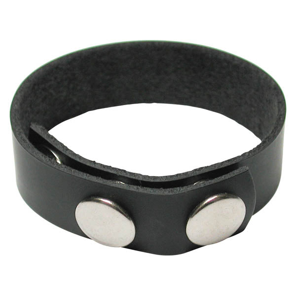 Kink Lab 3 Snap Cock Ring Black Leather Adjustable Cock Ring