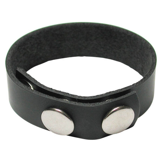 Kink Lab 3 Snap Cock Ring Black Leather Adjustable Cock Ring