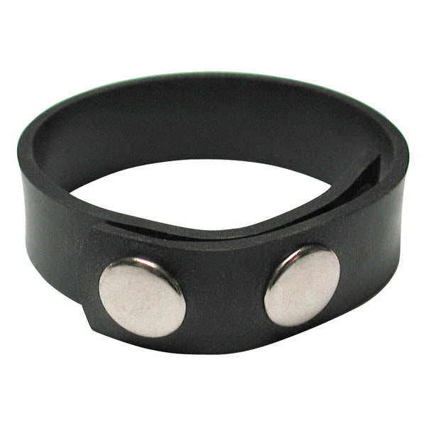 Kink Lab 3 Snap Cock Ring Black Rubber Adjustable Cock Ring