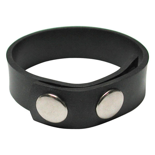 Kink Lab 3 Snap Cock Ring Black Rubber Adjustable Cock Ring