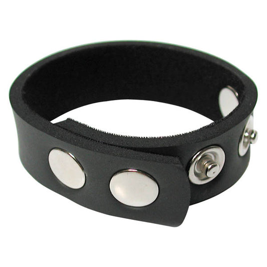 Kink Lab 5 Snap Neoprene Cock Ring Black Adjustable Cock Ring