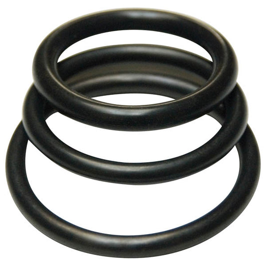 Kink Lab Rubber Cock Rings Black Rubber Cock Rings Set Of 3 Sizes