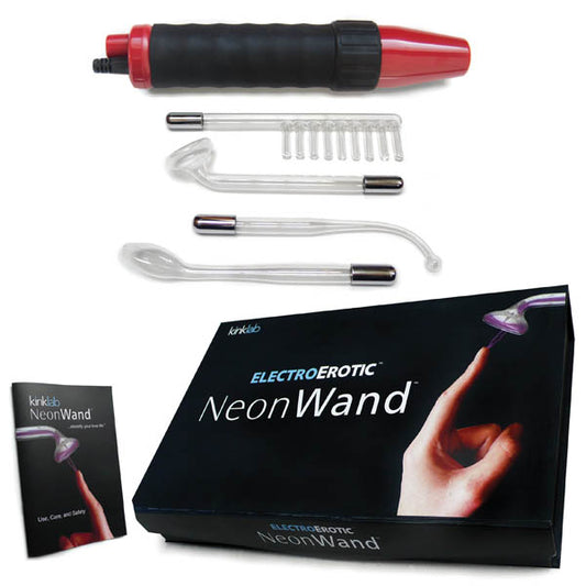 Kink Lab Neon Wand Electrosex Kit Red E Stim Kit 5 Piece Set