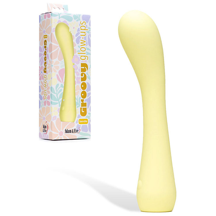 Adam & Eve Groovy Glow Ups Bendie Yellow 18.4 Cm Usb Rechargeable G Spot Vibrator