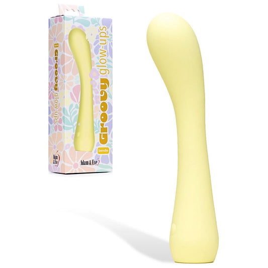 Adam & Eve Groovy Glow Ups Bendie Yellow 18.4 Cm Usb Rechargeable G Spot Vibrator