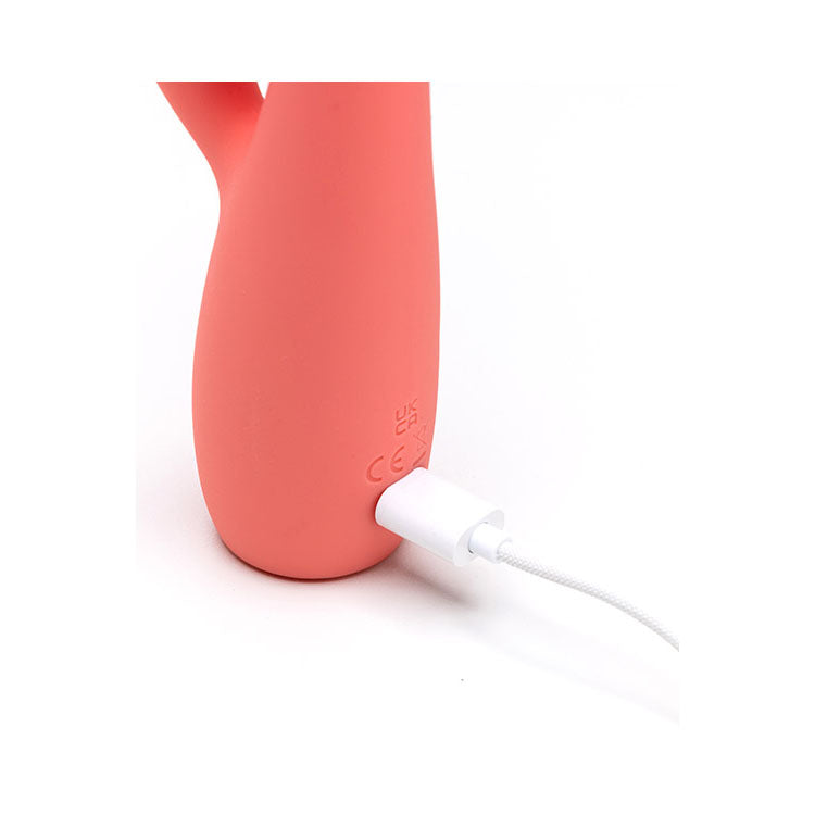 Adam & Eve Groovy Glow Ups Curvie Pink 17.8 Cm Usb Rechargeable Rabbit Vibrator