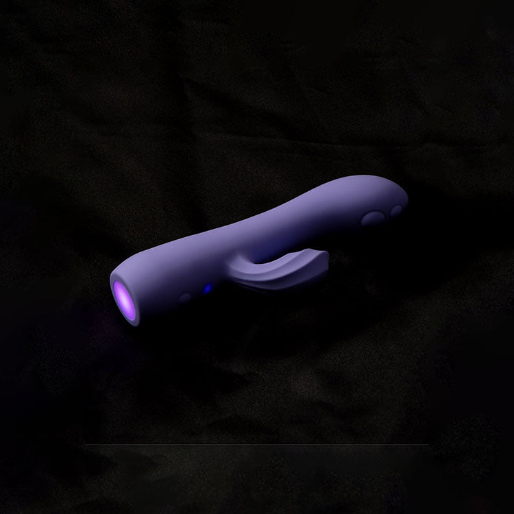Adam & Eve Groovy Glow Ups Wavie Purple 16.5 Cm Usb Rechargeable Rabbit Vibrator