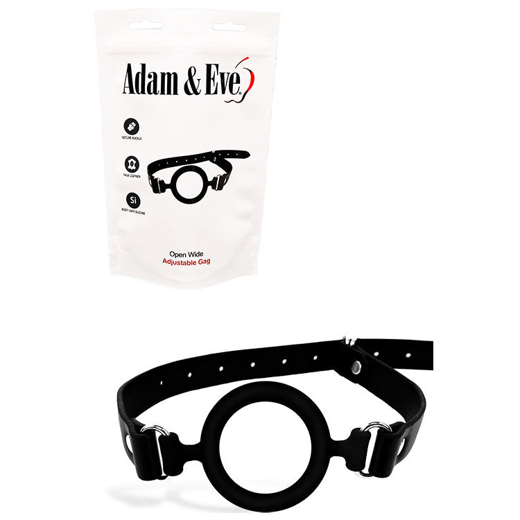 Adam & Eve Open Wide Black Adjustable Mouth Restraint