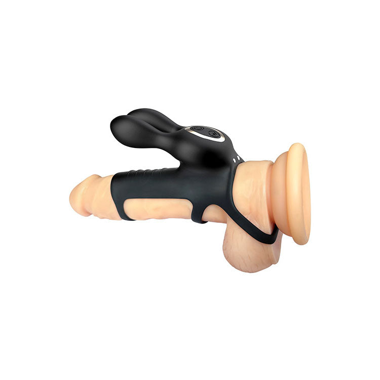 Adam & Eve Wild Hare Black Usb Rechargeable Vibrating Penis Cage With Wireless Remote