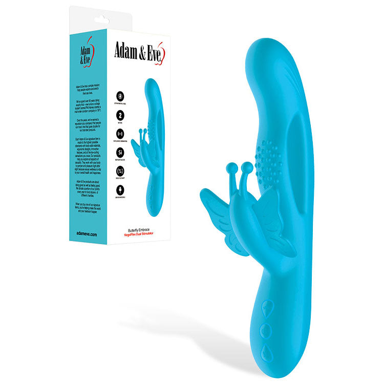 Adam & Eve Butterfly Embrace Blue Blue 24.1 Cm Usb Rechargeable Butterfly Vibrator