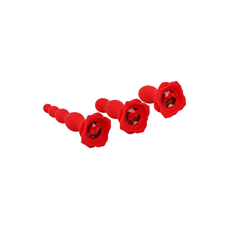 Adam & Eve Booty Bouquet Red Anal Training Kit Set Of 3 Sizes