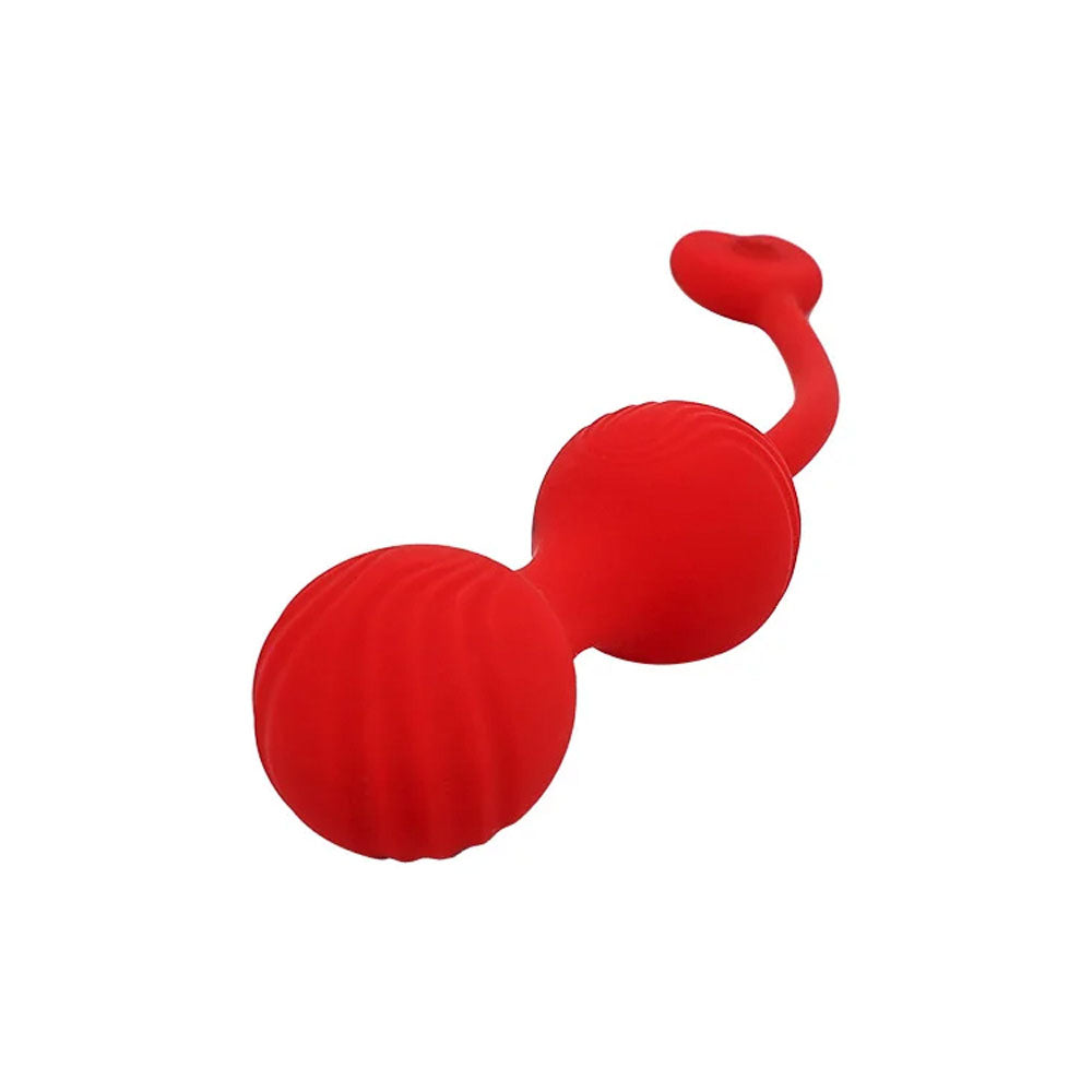 Adam & Eve Sweetheart Kegel Trainer Red Usb Rechargeable Vibrating Kegel Balls With Remote
