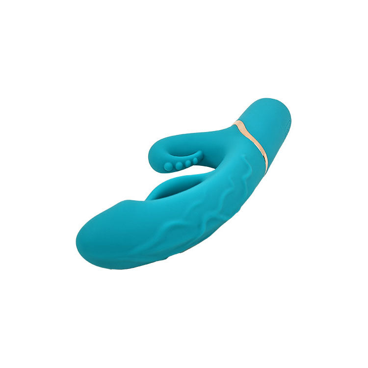 Adam & Eve Sirens Embrace Teal 24 Cm Usb Rechargeable Inflatable Rabbit Vibrator