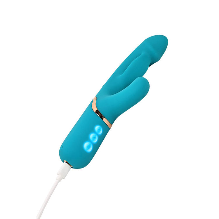 Adam & Eve Sirens Embrace Teal 24 Cm Usb Rechargeable Inflatable Rabbit Vibrator