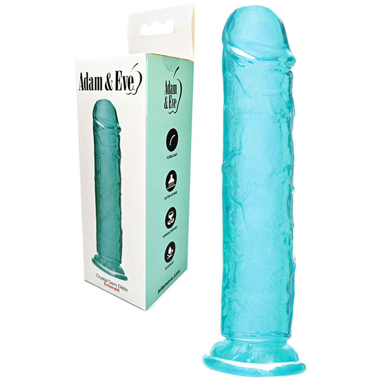 Adam & Eve Crystal Gem Dildo Emerald Green 19.8 Cm Dildo